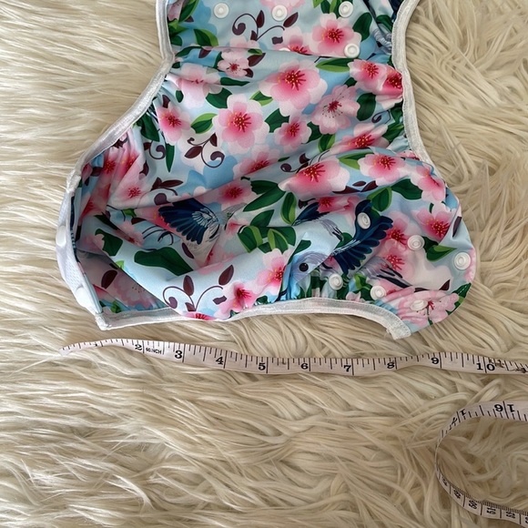 Alvababy floral purple hummingbird reusable snap button baby diapers swim diaper - Picture 10 of 16